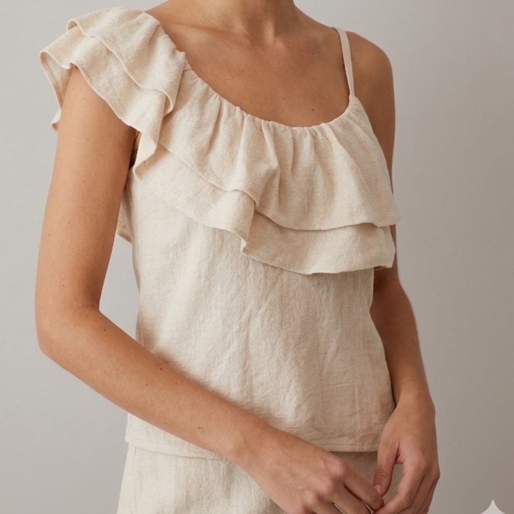 Zara One Shoulder Ruffle Top